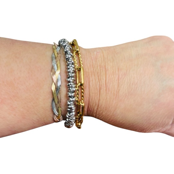 18K Gold Plated Stainless Steel Fígaro Round Twisted Bracelet - Picture 6 of 12